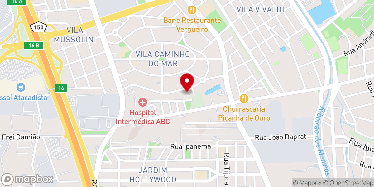 Map showing location of Primeira Igreja Batista em Rudge Ramos