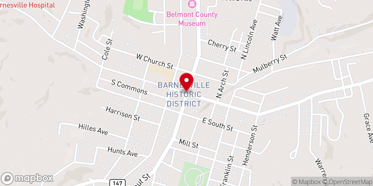 Map showing location of Barnesville