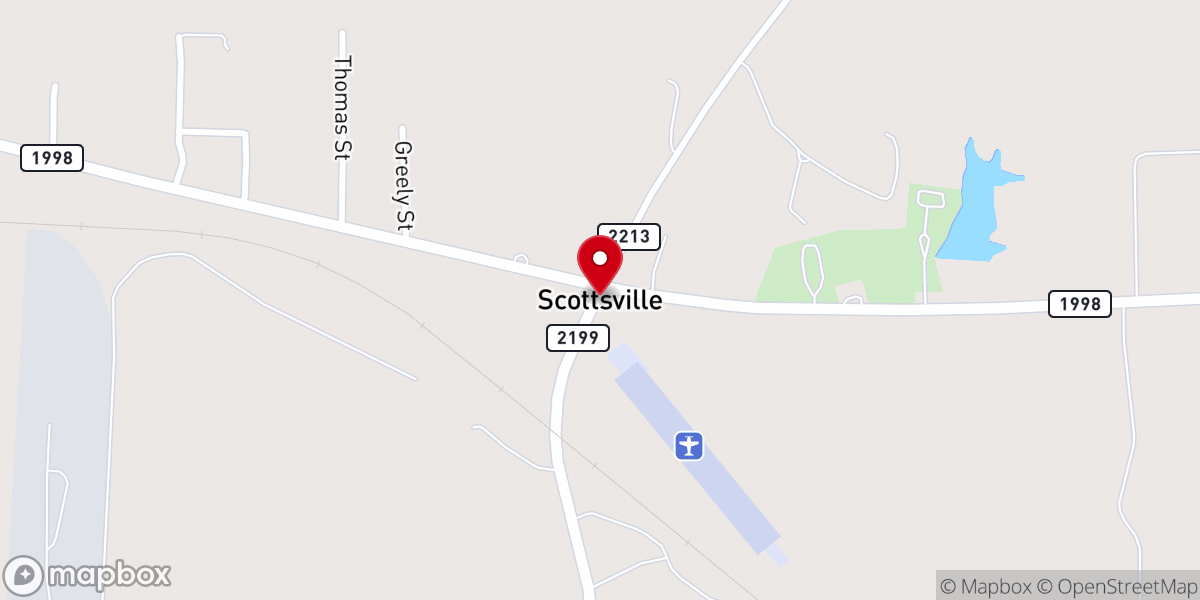 Map showing location of Scottsville