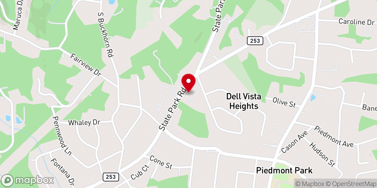 Map showing location of Parkwood Baptist Church