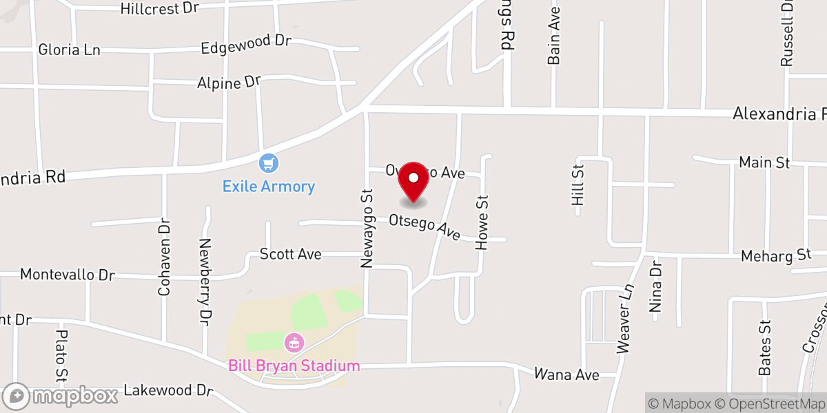 Map showing location of West Weaver Baptist Church