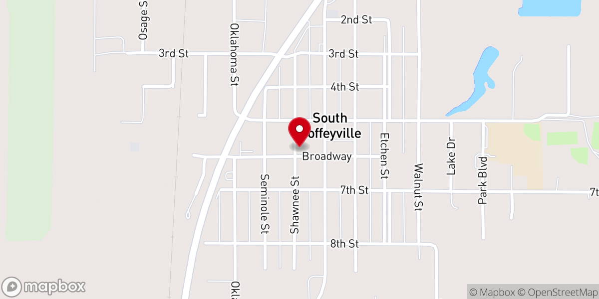 Map showing location of Parsonage First Baptist Church