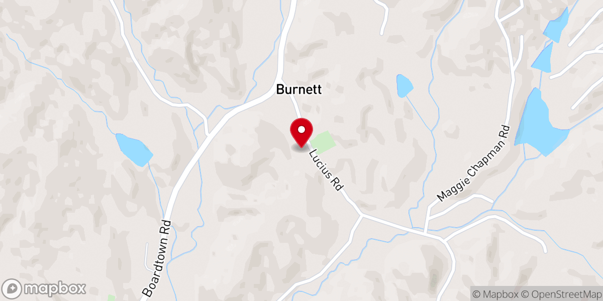 Map showing location of Boardtown Church of Christ
