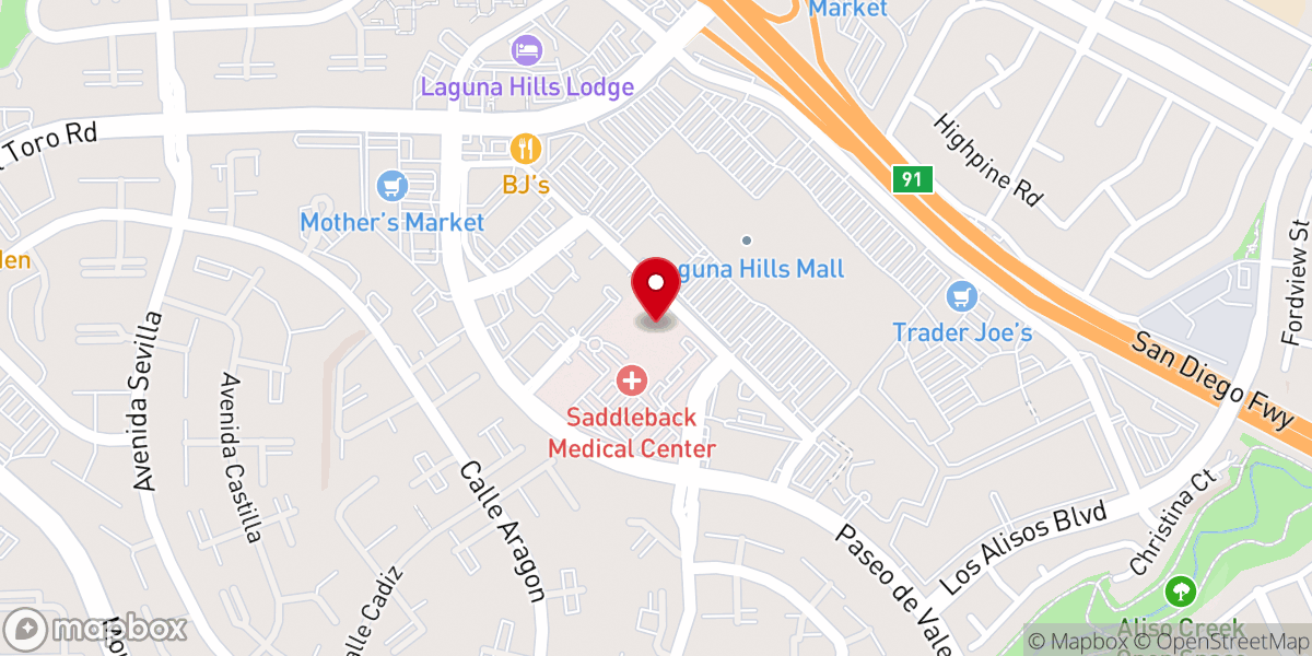 Map showing location of Saddleback Memorial Medical Center