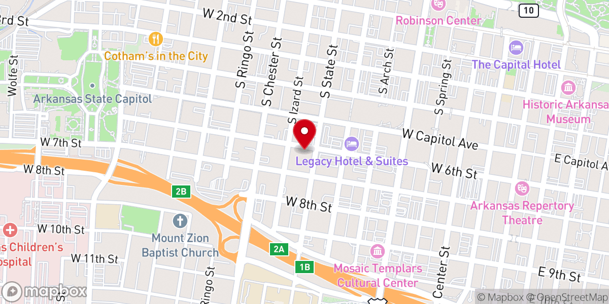Map showing location of Central Church of Christ