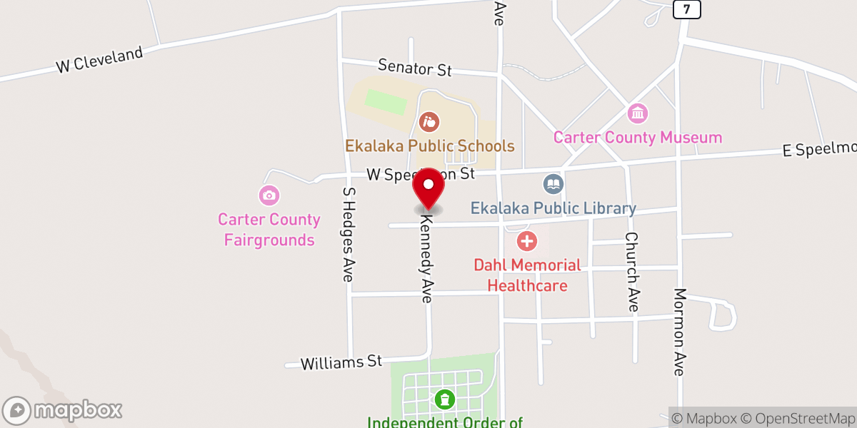 Map showing location of Ekalaka Ambulance