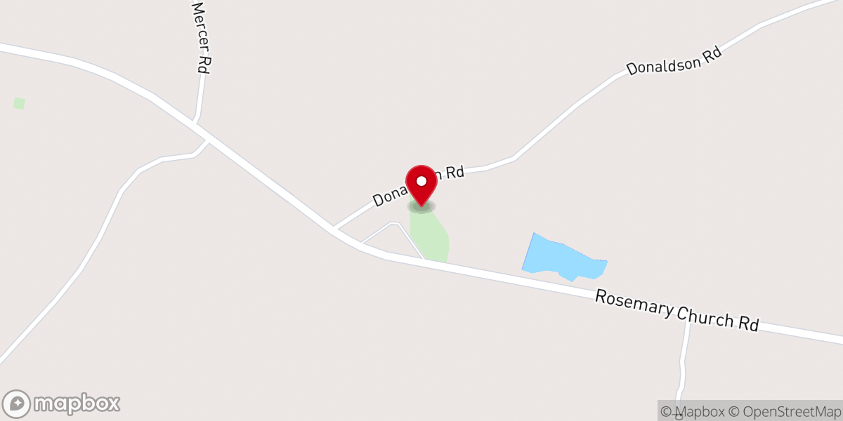 Map showing location of Rosemary Primitive Baptist Church