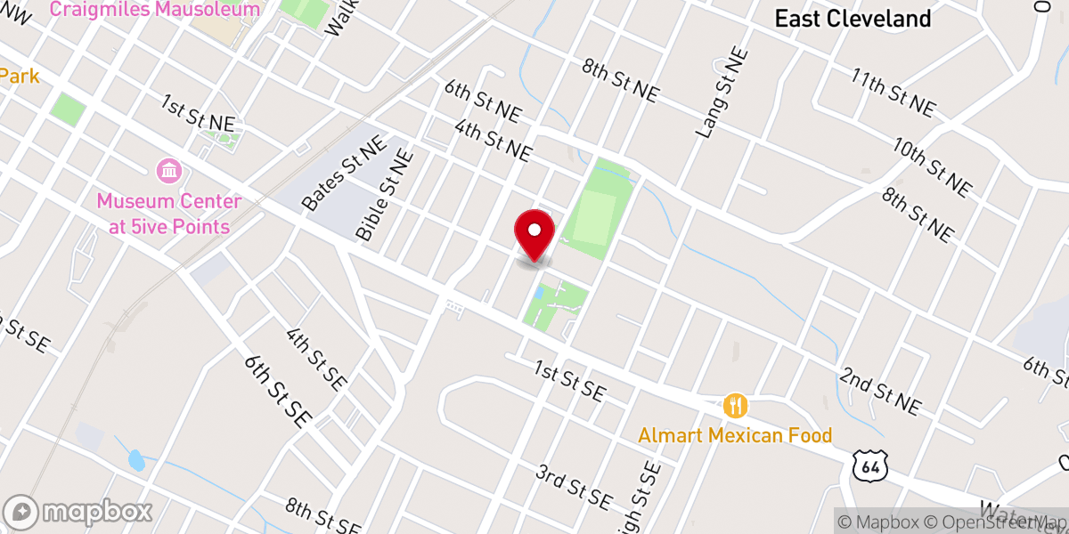 Map showing location of Church of God Sanctified