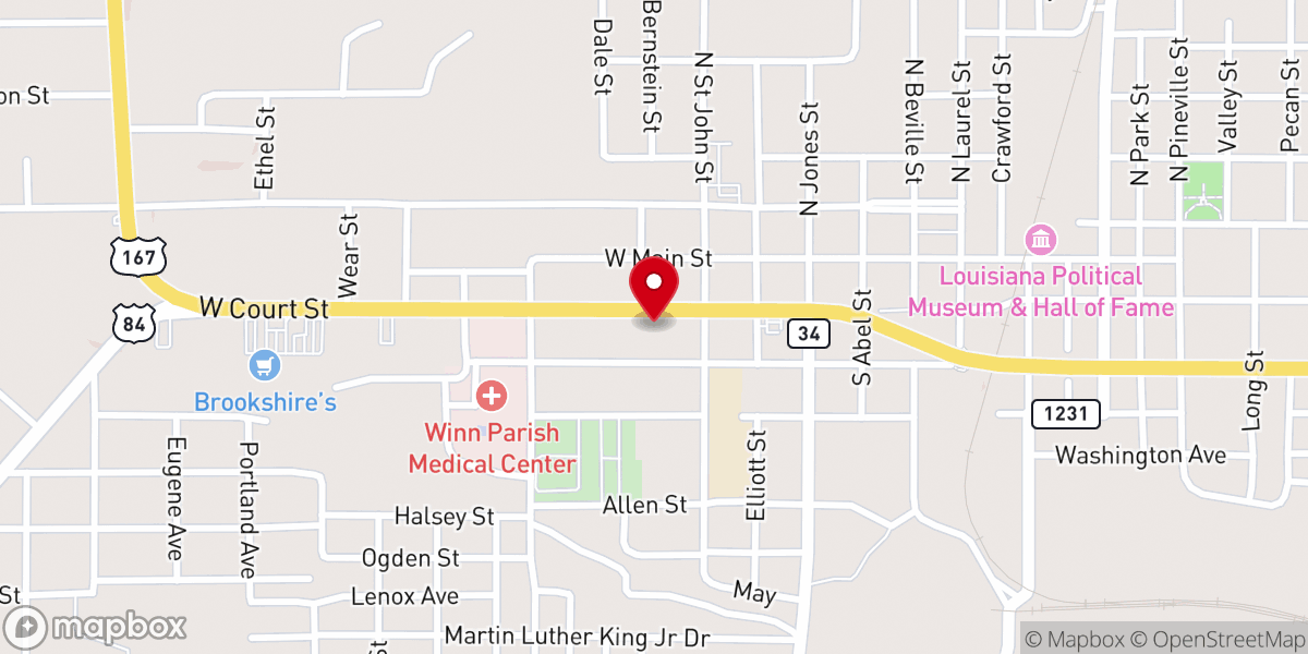 Map showing location of Winn Community Health Center