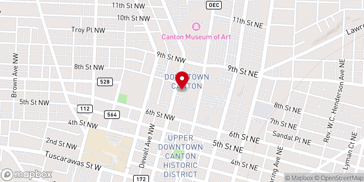 Map showing location of St. Peter's Catholic Church