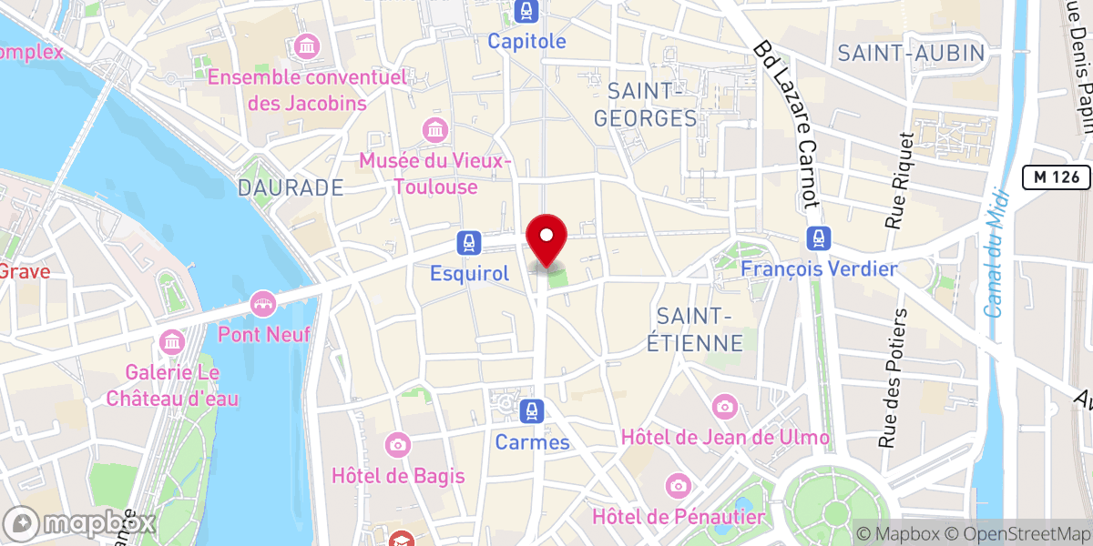 Map showing location of Palais Consulaire de Toulouse