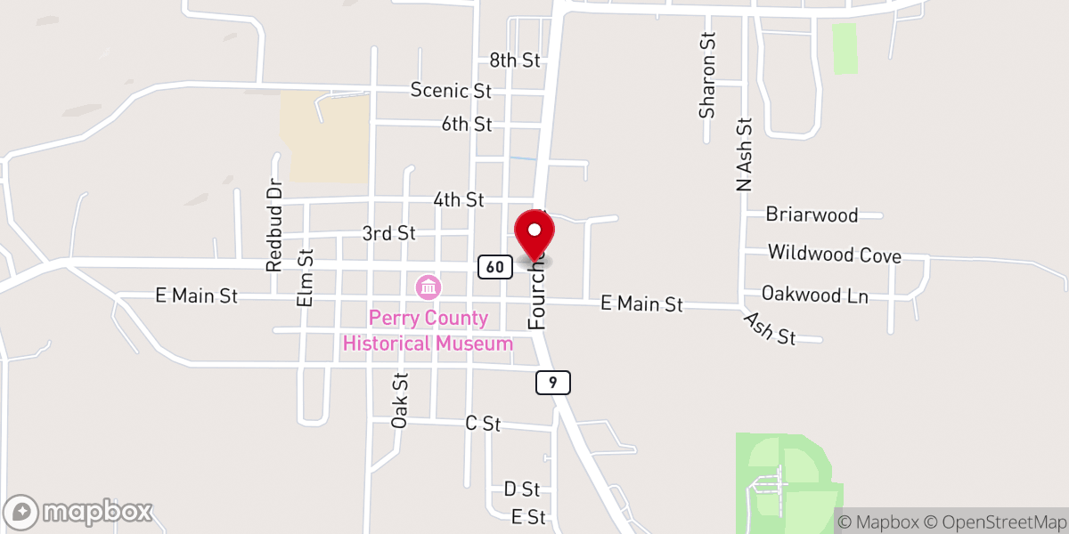 Map showing location of Perryville