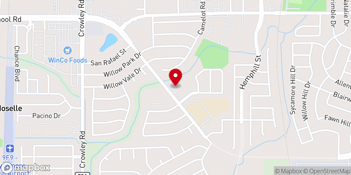 Map showing location of Agape Community Fellowship Church
