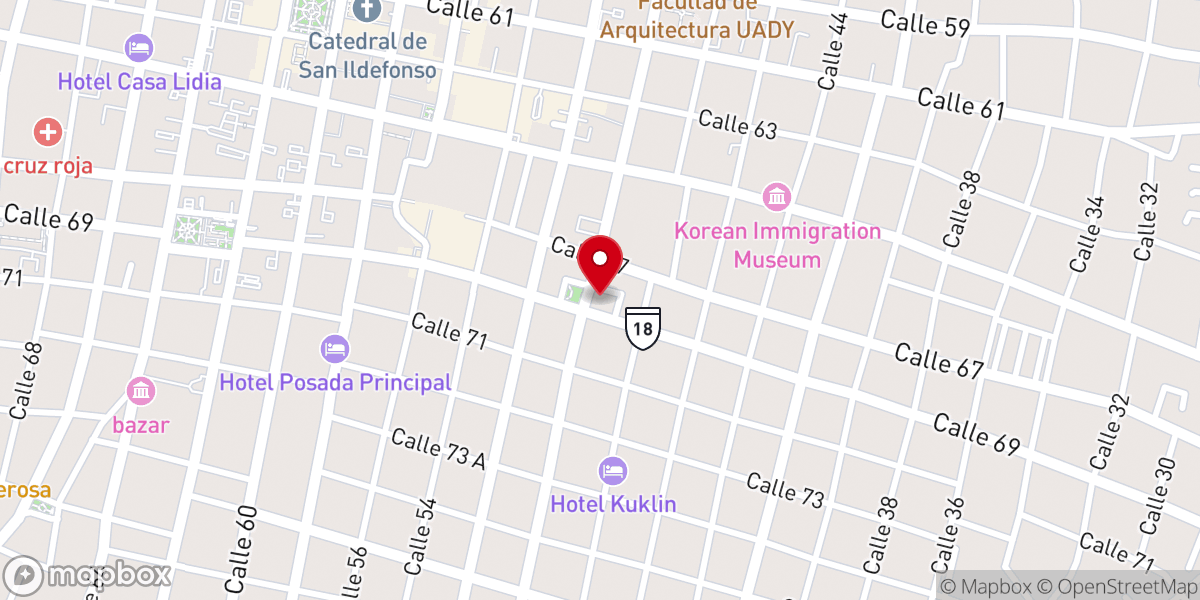 Map showing location of Parroquia Nuestra Señora de Guadalupe