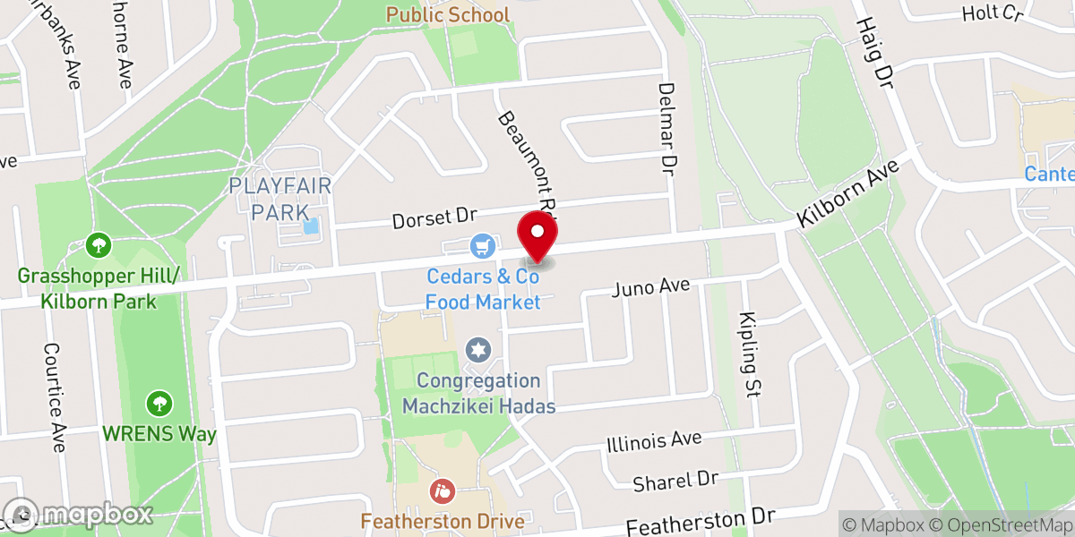 Map showing location of Ottawa Mennonite Church