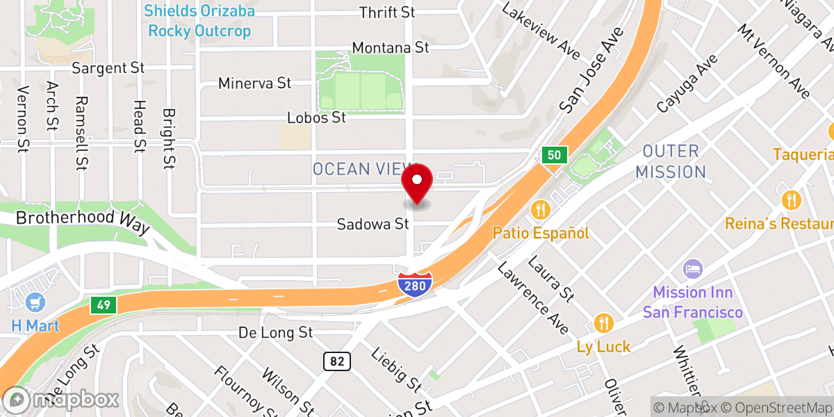 Map showing location of Gethsemane Baptist Church