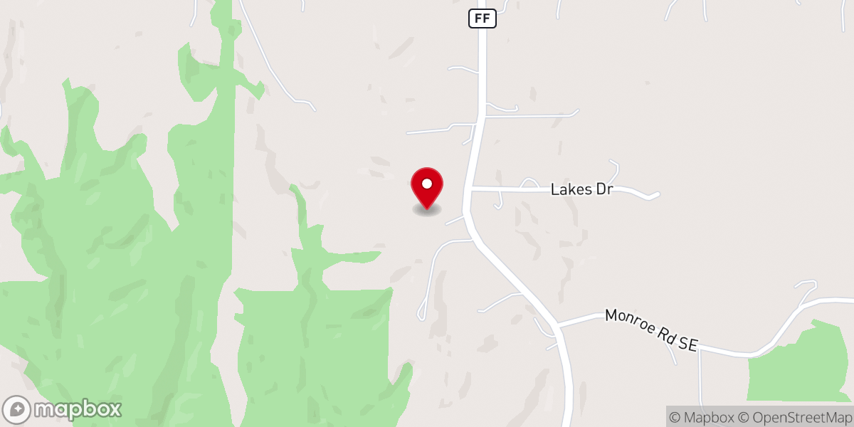 Map showing location of New Harvest SBC Church
