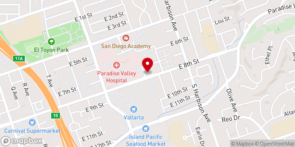 Map showing location of Paradise Valley Seventh-day Adventist Church