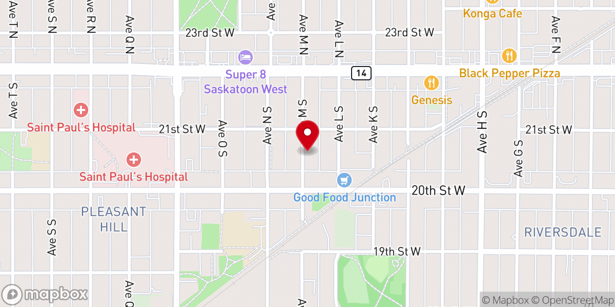 Map showing location of Ukrainian Catholic Eparchy of Saskatoon