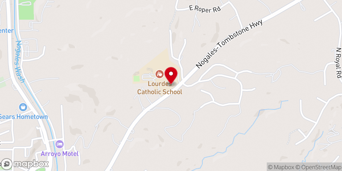 Map showing location of Our lady of Lourdes Catholic Church
