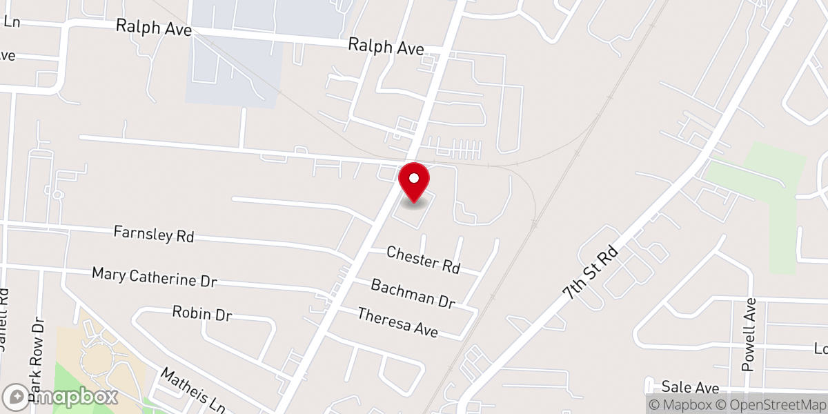 Map showing location of Antioch Missionary Baptist Church