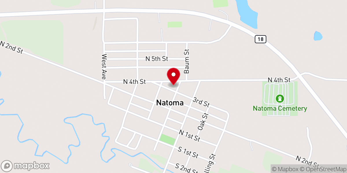 Map showing location of United Methodist Church