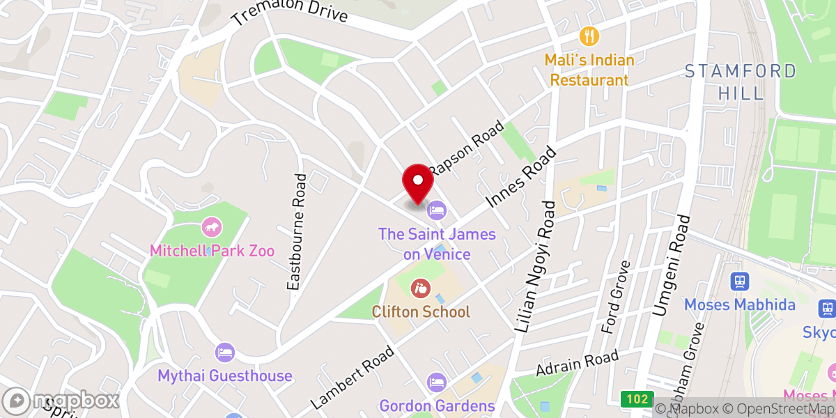 Map showing location of St James Anglican Church