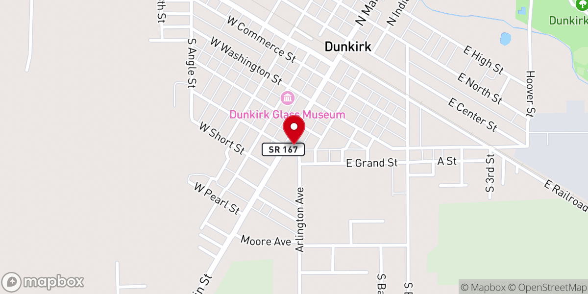 Map showing location of First American Baptist Church