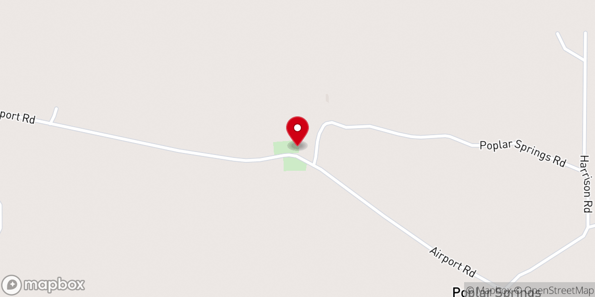 Map showing location of Poplar Springs Church