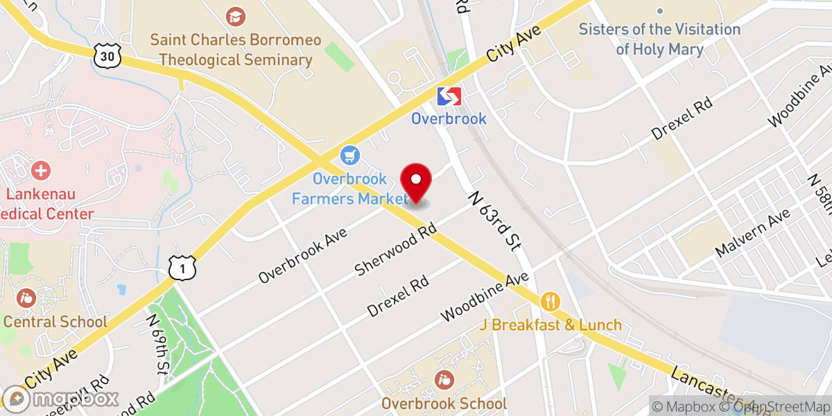 Map showing location of African Episcopal Church of St. Thomas