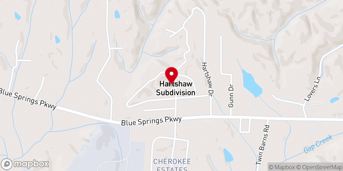 Map showing location of Greene Hills Baptist Church