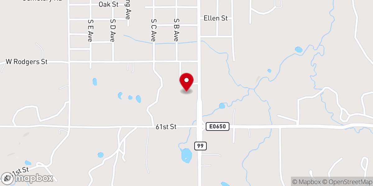 Map showing location of Cimarron Valley Church
