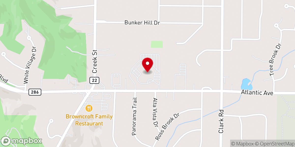 Map showing location of Browncroft Community Church