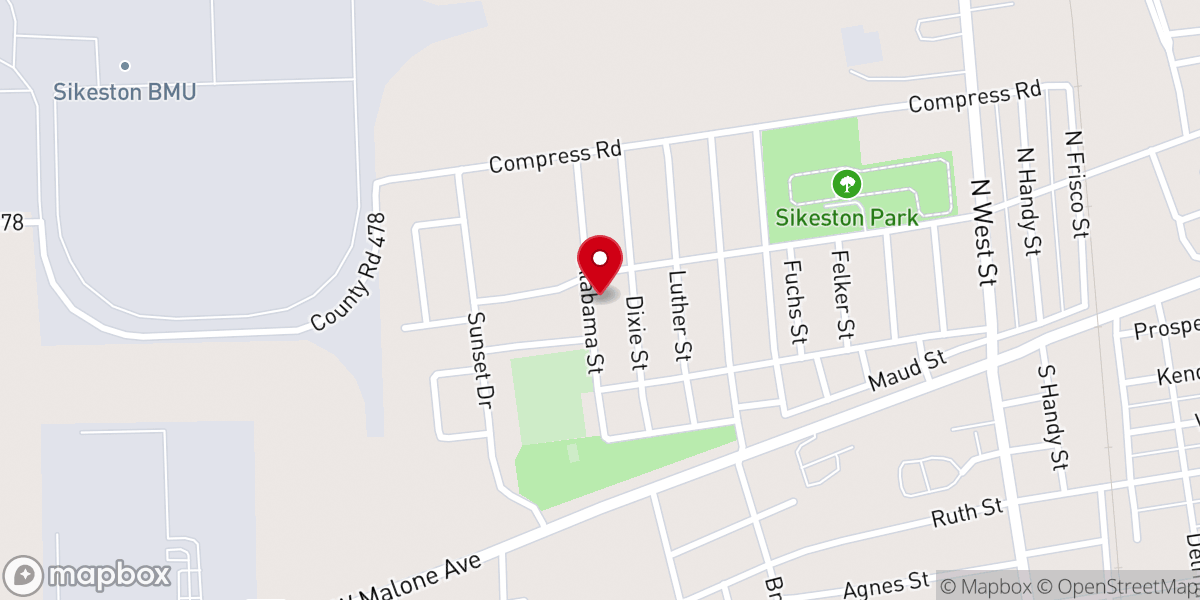 Map showing location of Travelers Rest Missionary Baptist