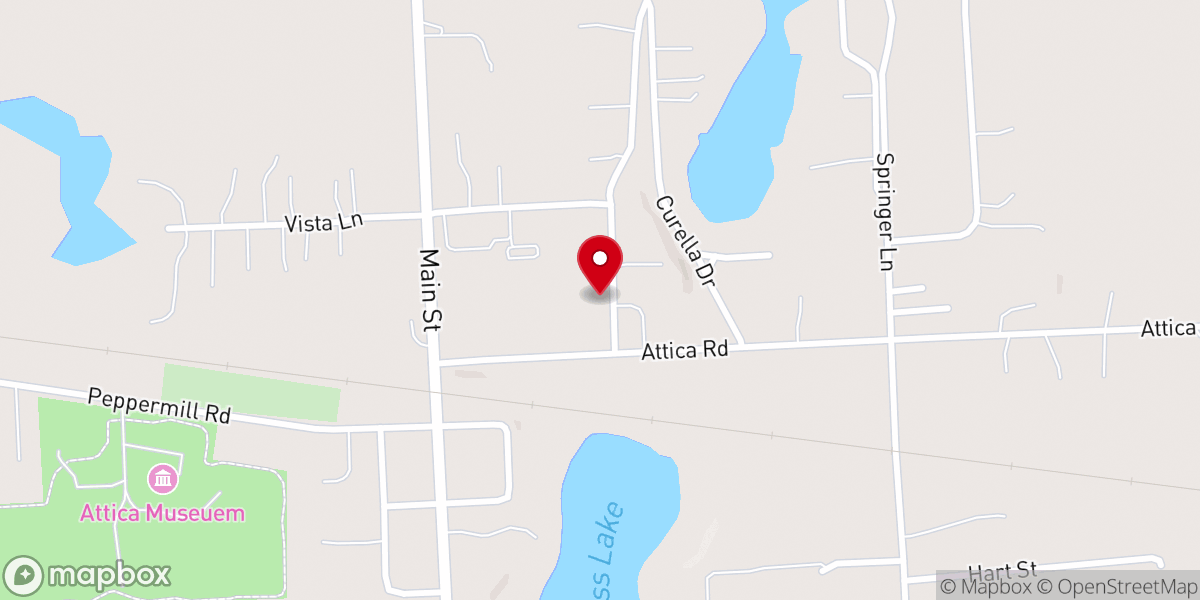 Map showing location of Attica Methodist Church