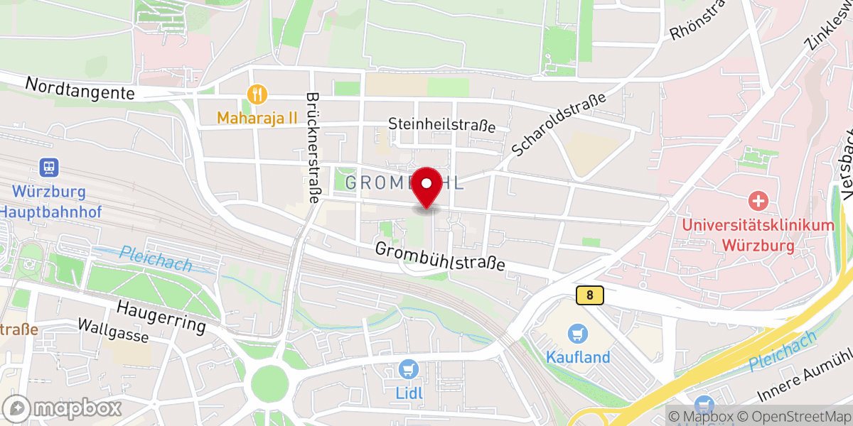 Map showing location of Equippers Würzburg