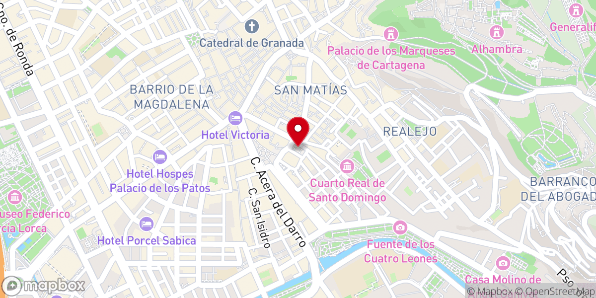 Map showing location of Plaza de Mariana Pineda