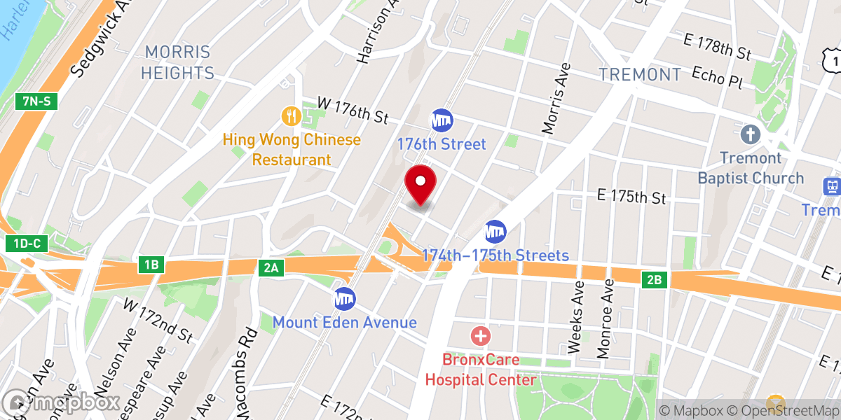 Map showing location of Charity Baptist Church of Christ