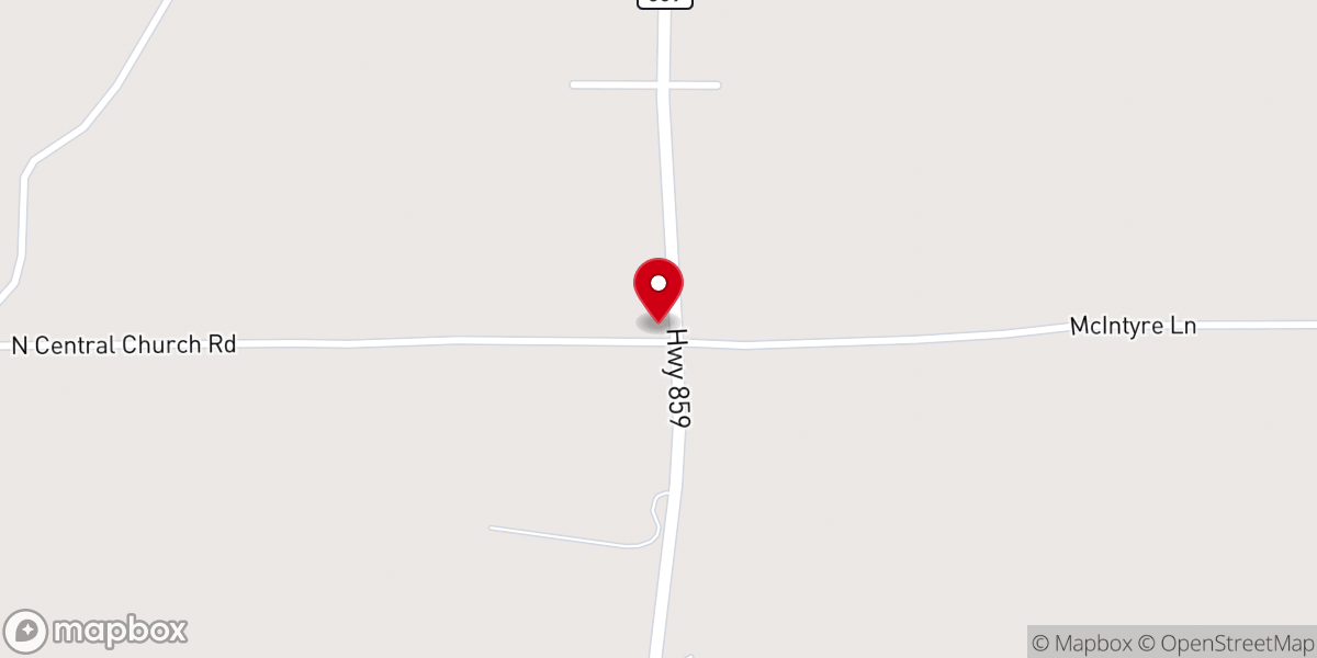 Map showing location of North Central Baptist Church