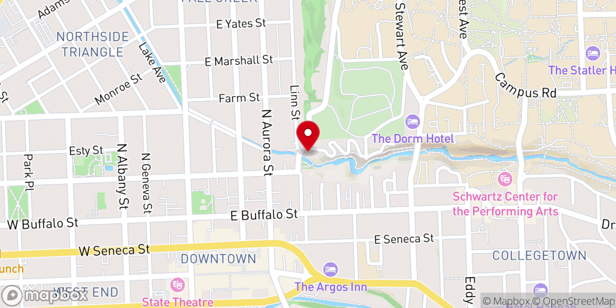 Map showing location of First Church of Christ, Scientist, Ithaca NY