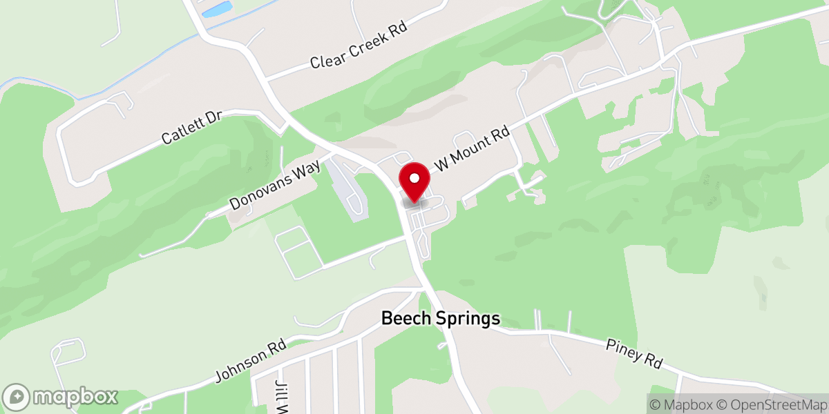 Map showing location of Beech Springs Baptist Church