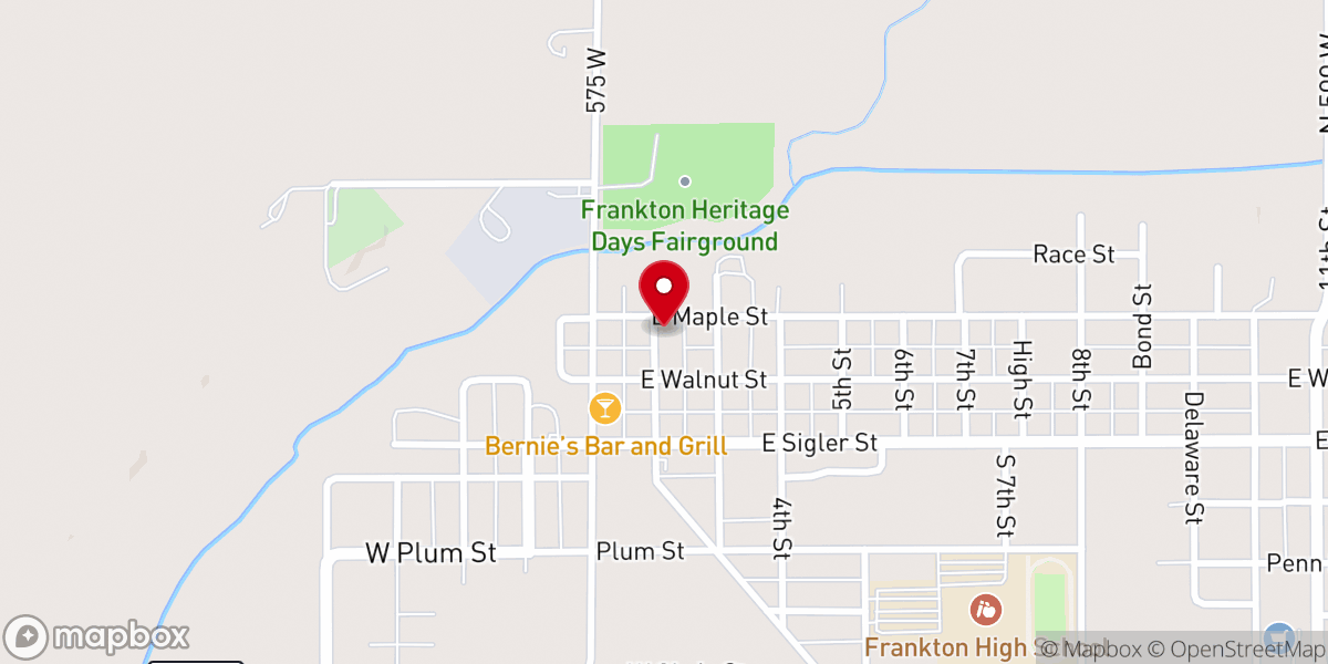 Map showing location of Frankton Christian Church