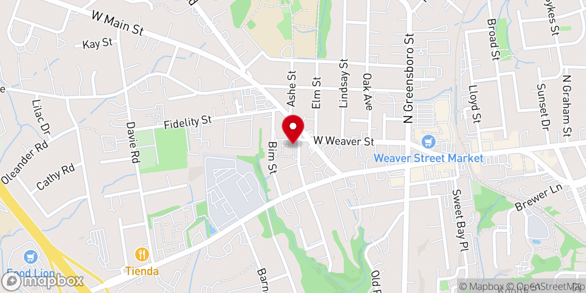 Map showing location of Carrboro Farmers Market