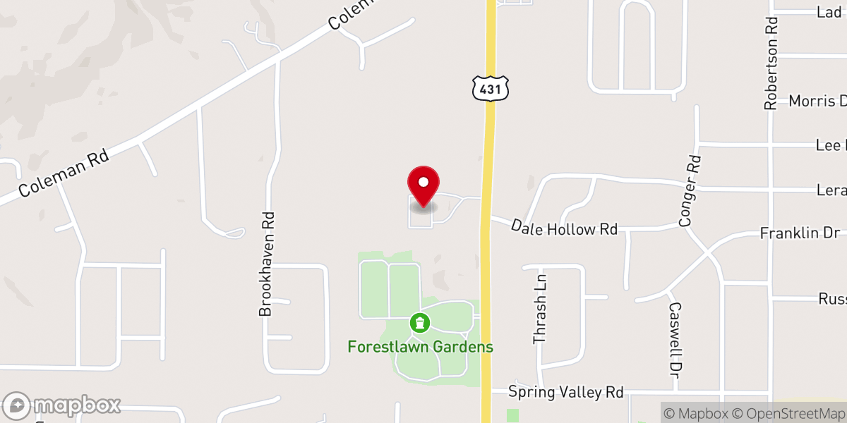 Map showing location of K.L. Brown Memory Chapel