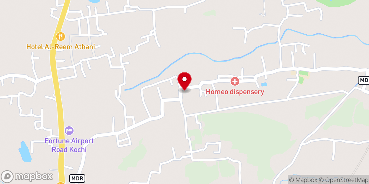 Map showing location of Little Flower Church, Kaprassery