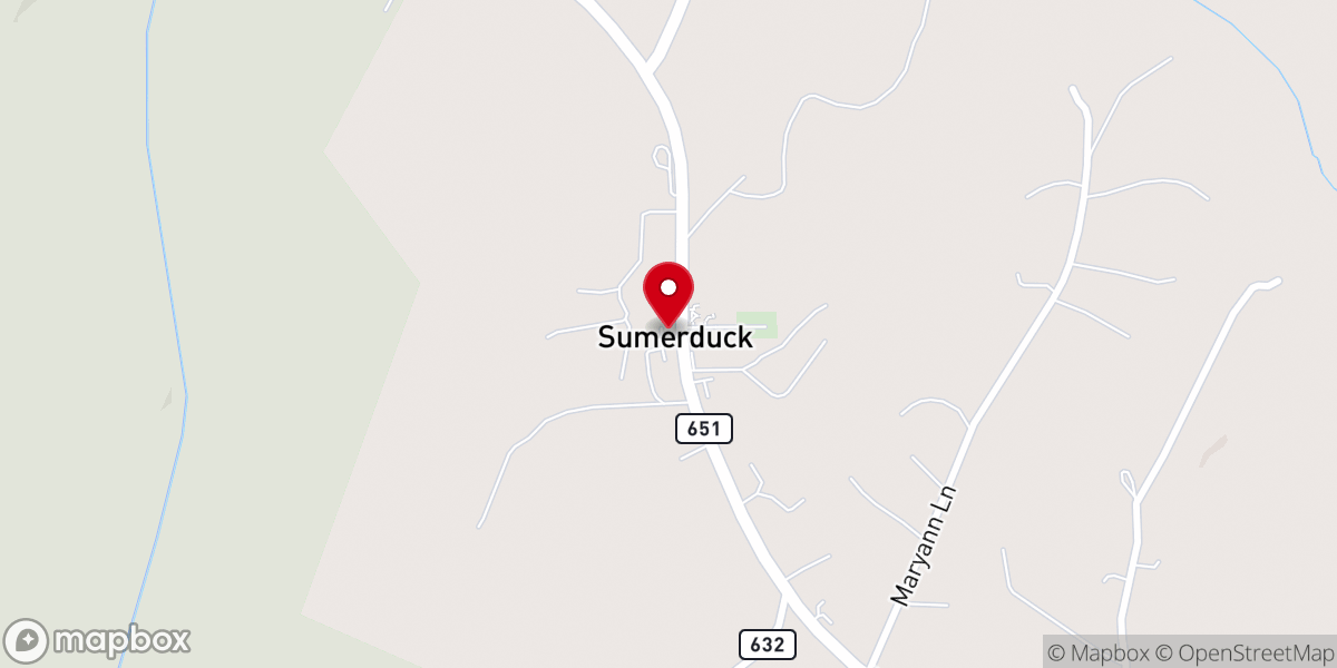 Map showing location of Embrey Church