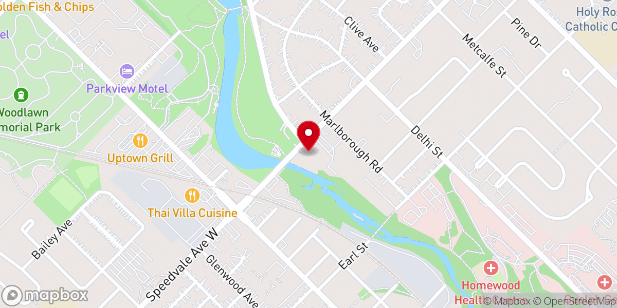 Map showing location of Riverside Commuity Reformed Church