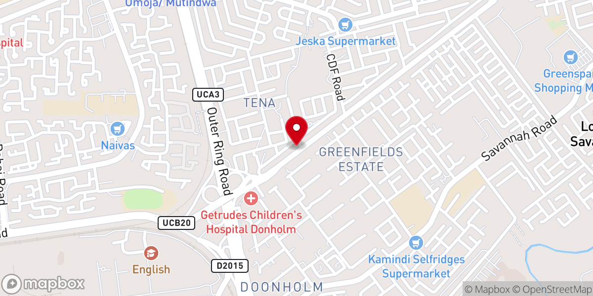 Map showing location of Elim Pentecostal Church