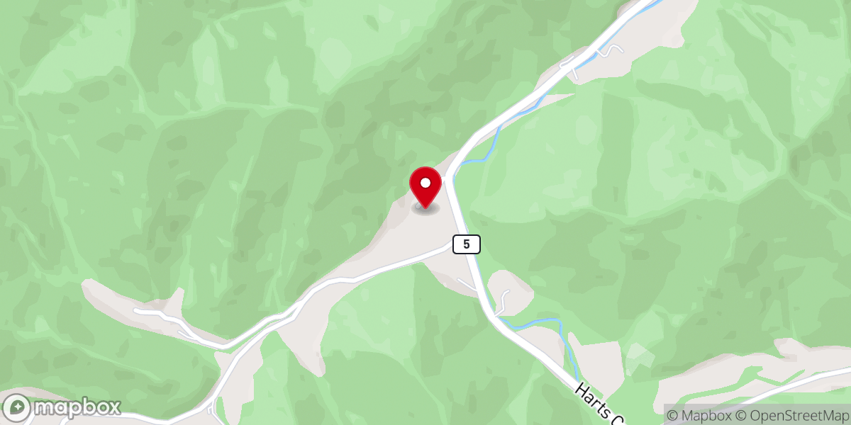 Map showing location of Mountaineer Missionary Baptist Church
