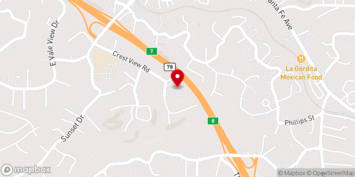 Map showing location of Vista Wesleyan Church